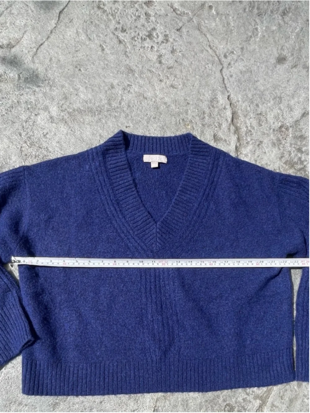 J.Crew Italian merino wool Blend V Neck Sweater Rich Sapphire Blue